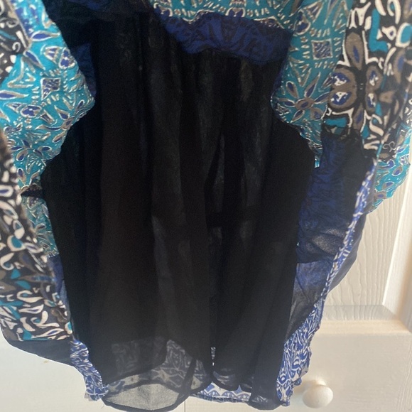 Ramy Brook silk patchwork print studded smocked mini dress size XS‎ - Picture 5 of 8